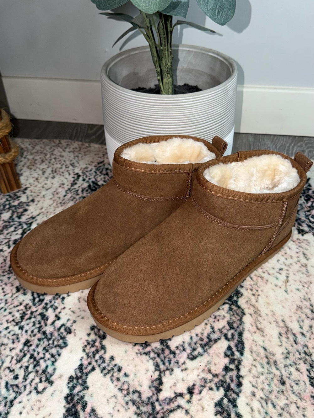 Cozy Women's Winter Booties in Chestnut Brown